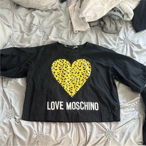 Love Moschino Black Tee with Yellow Heart